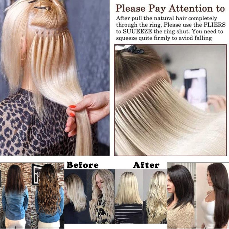 Funyn 1000 Silicone Micro Link Rings 5mm Lined Beads Deadlocks for Hair Extensions Tool (1000Pcs(Pack of 1) (1000Pcs, Dark Blonde) - Image 4